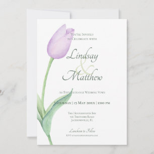 Pink Tulip Solo Lila modern Einladung