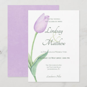Pink Tulip Solo Lila modern Einladung