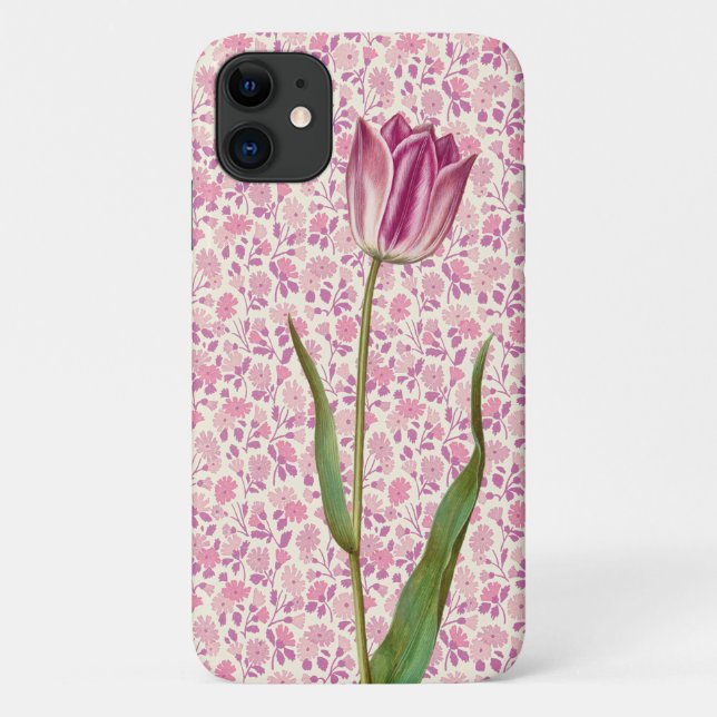 Pink Tulip Vintager Stil Art Phone Case (Rückseite)