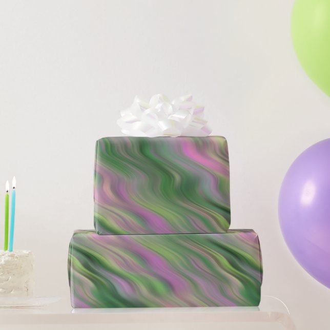 Pink Tulip Wavy Textur Geschenkpapier (Partygeschenke)