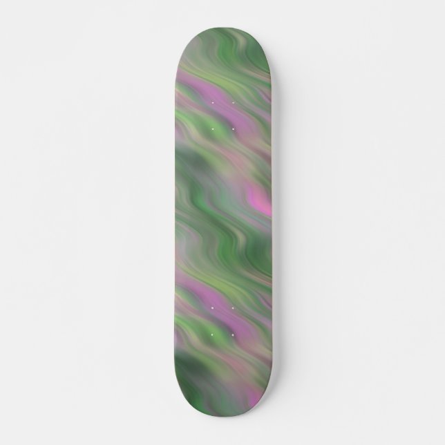 Pink Tulip Wavy Textur Skateboard (Vorne)