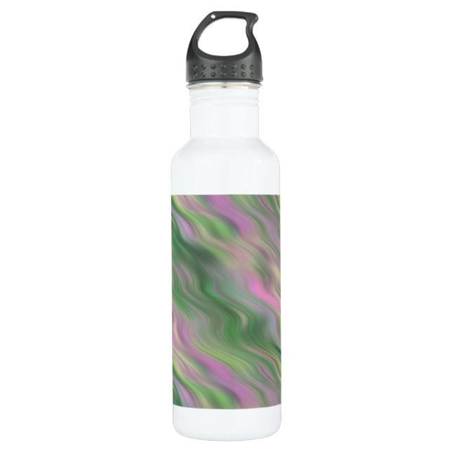 Pink Tulip Wavy Textur Trinkflasche (Vorderseite)
