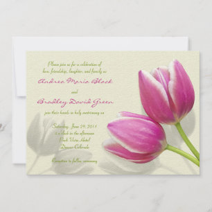 Pink Tulip Wedding Einladung