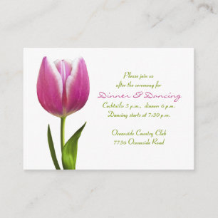 Pink Tulip Wedding Reception Card Begleitkarte