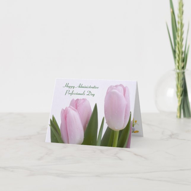 Pink Tulips Administrative Professionals Card Karte (Vorderseite)