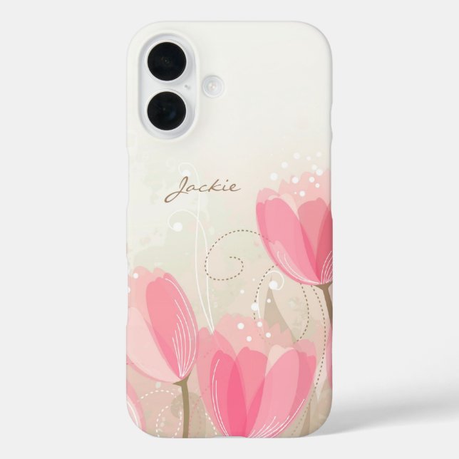 Pink Tulips Blume Case-Mate iPhone Hülle (Rückseite)