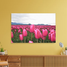 Pink Tulips Blume Stretched Canvas Print Leinwanddruck