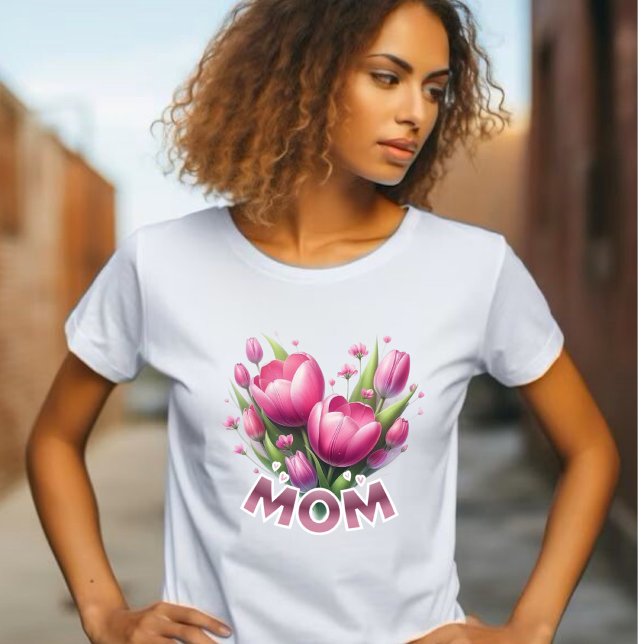 Pink Tulips Bouquet - MAMA T-Shirt (Von Creator hochgeladen)