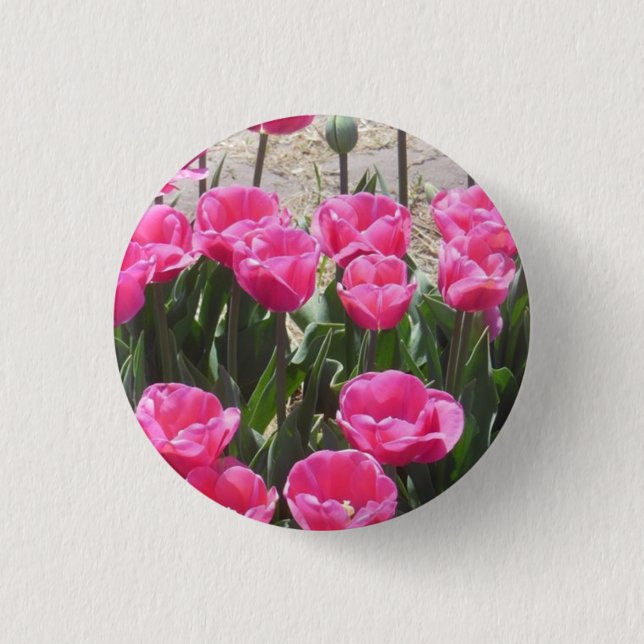 Pink Tulips Button (Vorderseite)