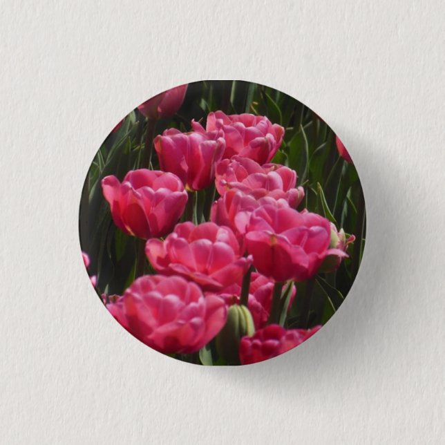 Pink Tulips Button (Vorderseite)