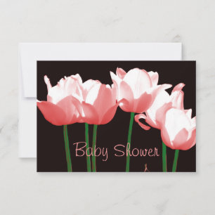 Pink Tulips Custom Baby Dusche Einladung