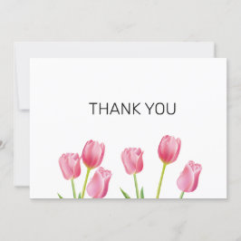 Pink Tulips Flat Danke Karte