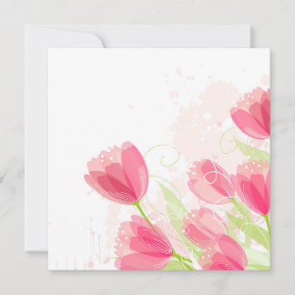 Pink Tulips Floral Geburtstag Einladung