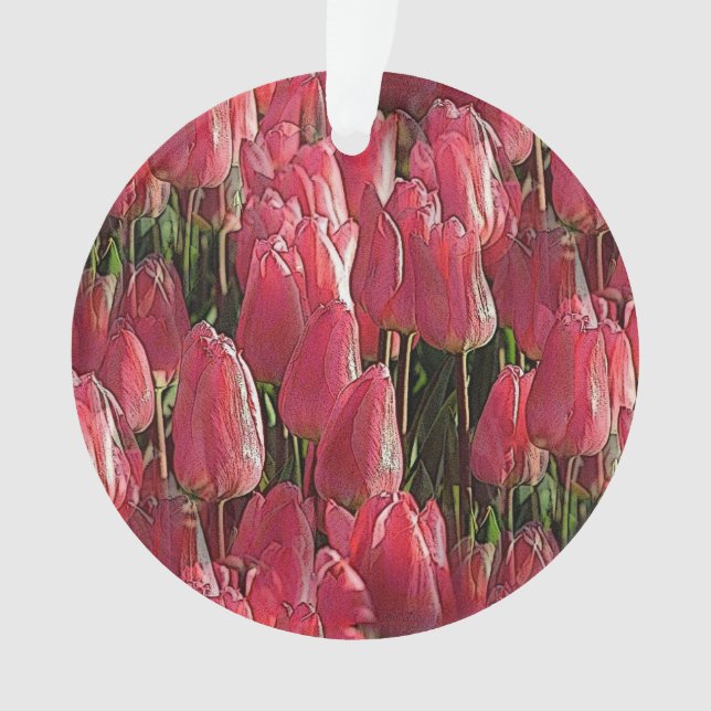 Pink Tulips Floral Ornament (Vorderseite)