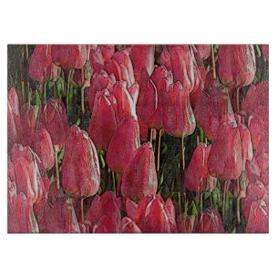 Pink Tulips Floral Schneidebrett