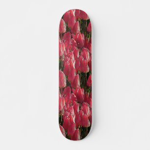 Pink Tulips Floral Skateboard