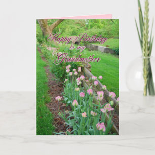 Pink Tulips Großmutter Happy Birthday Karte