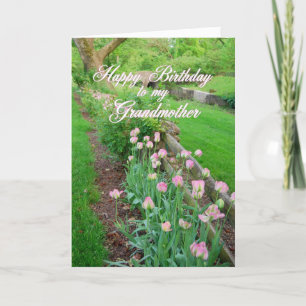 Pink Tulips Happy Birthday Großmutter Karte