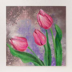 Pink Tulips Jigsaw Puzzle - Malerei