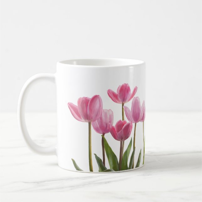 Pink Tulips Kaffeetasse (Links)