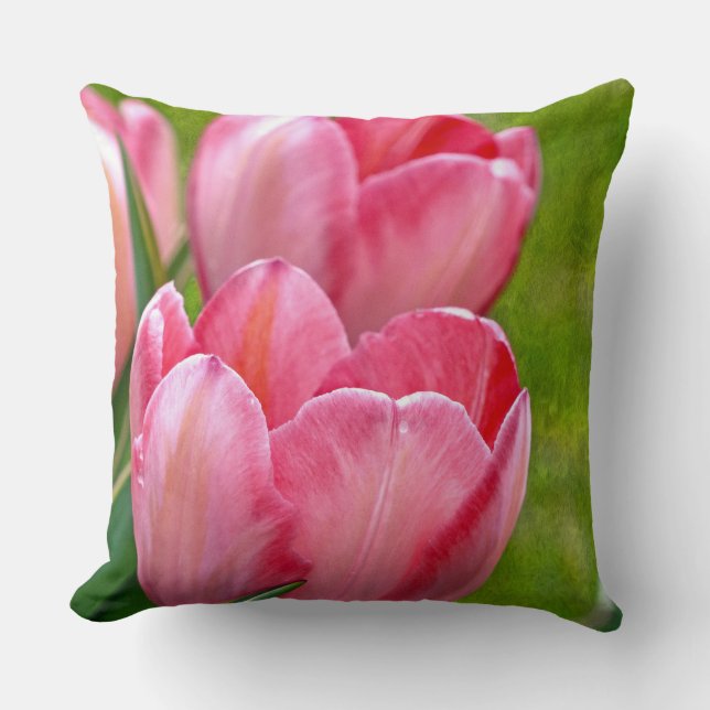 Pink Tulips Kissen (Vorderseite)