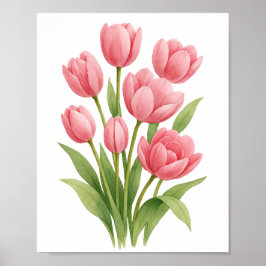 Pink Tulips Malerei florale Wand Art Deco Poster