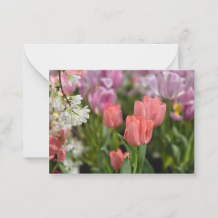 Pink Tulips Mitteilungskarte