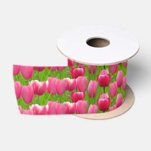 Pink Tulips Satinband