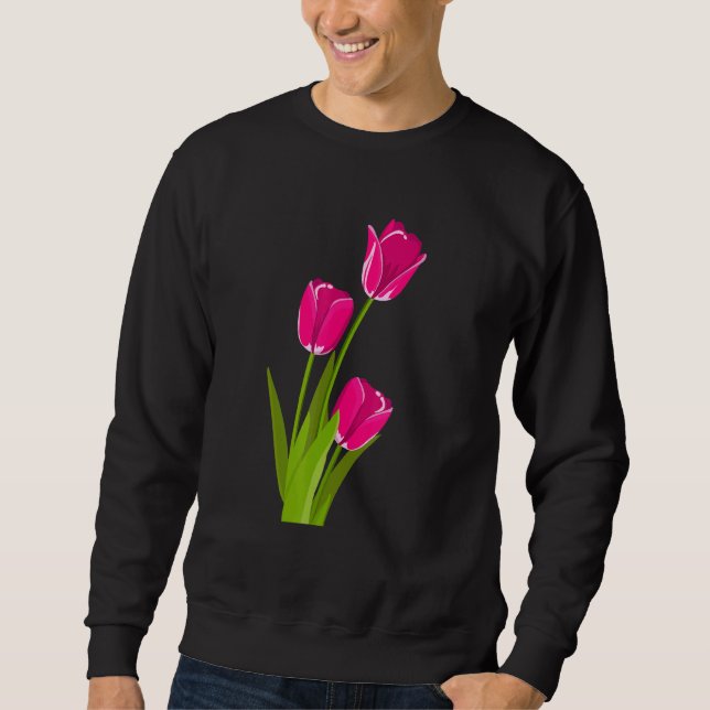 Pink Tulips Sweatshirt (Vorderseite)