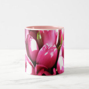 Pink Tulips Zweifarbige Tasse