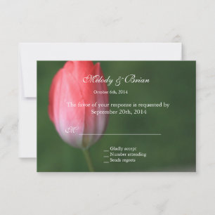 Pink Tulpe Blume rsvp Karte, Hochzeitseinladungen. Karte