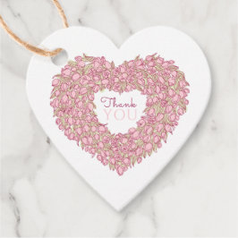 Pink Tulpe Herzkunst danke Gastgeschenk Hochzeit T Geschenkanhänger