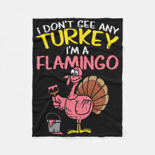 Pink Turkey Flamingo Fun Erntedank Tierpark Lover Fleecedecke