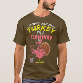 Pink Turkey Flamingo Funny Erntedank Animal Lov T-Shirt