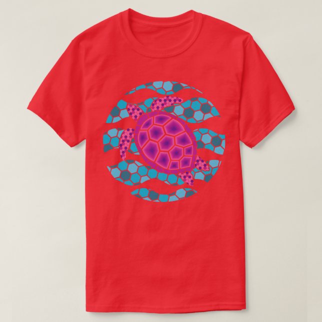 Pink Turtle Illustration T-Shirt (Design vorne)