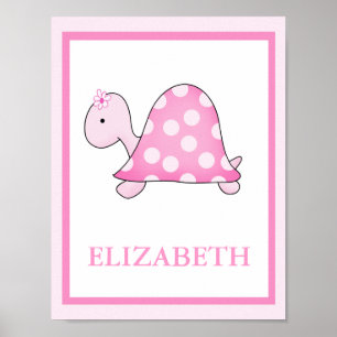 PINK TURTLE INDIVIDUELLE NAME DRUCKEN POSTER