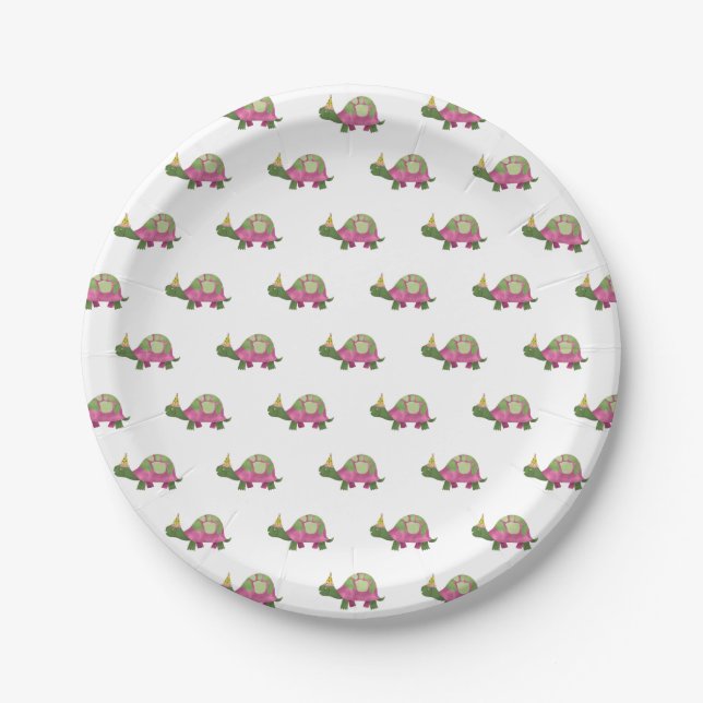 Pink Turtle Party Teller (Vorderseite)