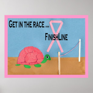 Pink Turtle Rennposter Poster