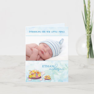 Pink Turtles Baby Boy Foto Geburtserklärung Ankündigung