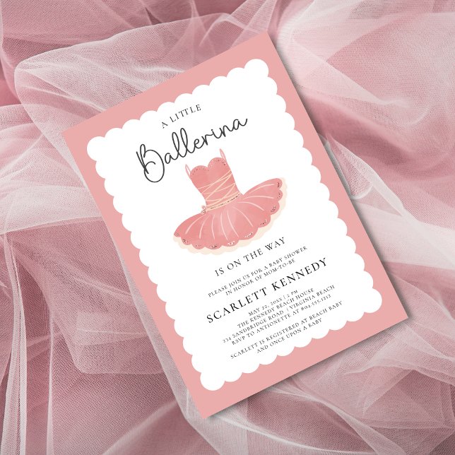Pink Tutu Baby Girl Babydusche Einladung (A Little Ballerina Baby Shower Invitation
)