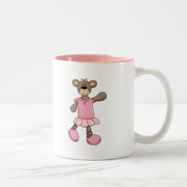 Pink Tutu Ballerina Ballerina Ballet Bear Zweifarbige Tasse (Rechts)