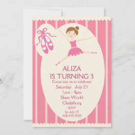 Pink Tutu Ballerina Geburtstagsparty Einladung