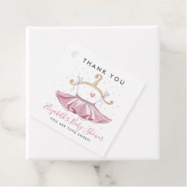 Pink Tutu Ballerina Girl Babydusche Danke Geschenkanhänger