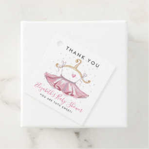 Pink Tutu Ballerina Girl Babydusche Danke Geschenkanhänger