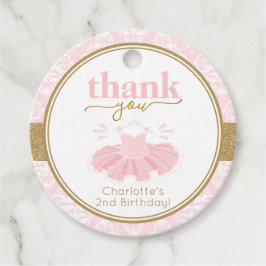Pink Tutu Ballerina Vielen Dank Picture Favor Tags Geschenkanhänger