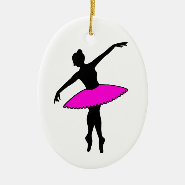 Pink Tutu Ballett Tanzlehrer Ballerina Keramik Ornament (Vorne)