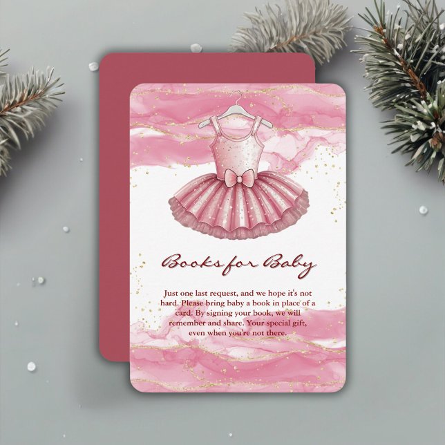 Pink Tutu Gold Glitzer Kinderdusche Begleitkarte (Von Creator hochgeladen)