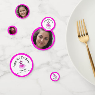 Pink Tutu Kleid 9. Geburtstags Foto Konfetti