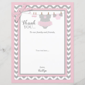 Pink Tutu Zickzack Print Baby Dusche Vielen Dank
