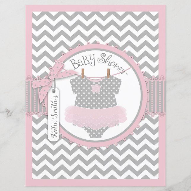Pink Tutu Zickzack Print Baby Shooting Game Book (Vorderseite)